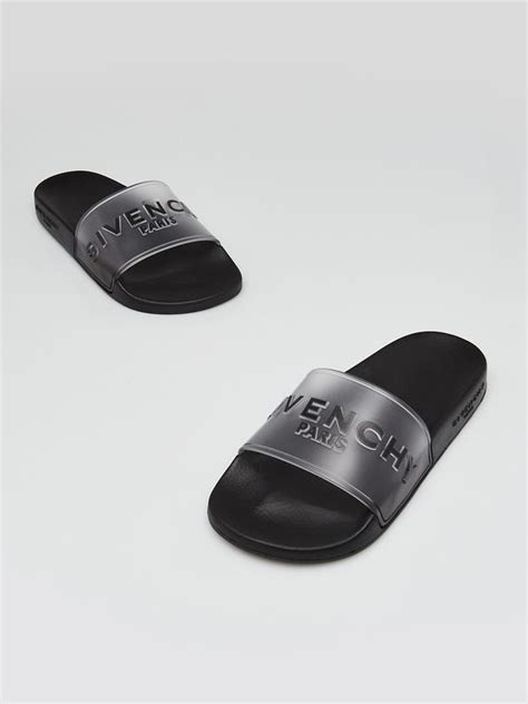 givenchy slide sandals in transparent rubber|givenchy sandals.